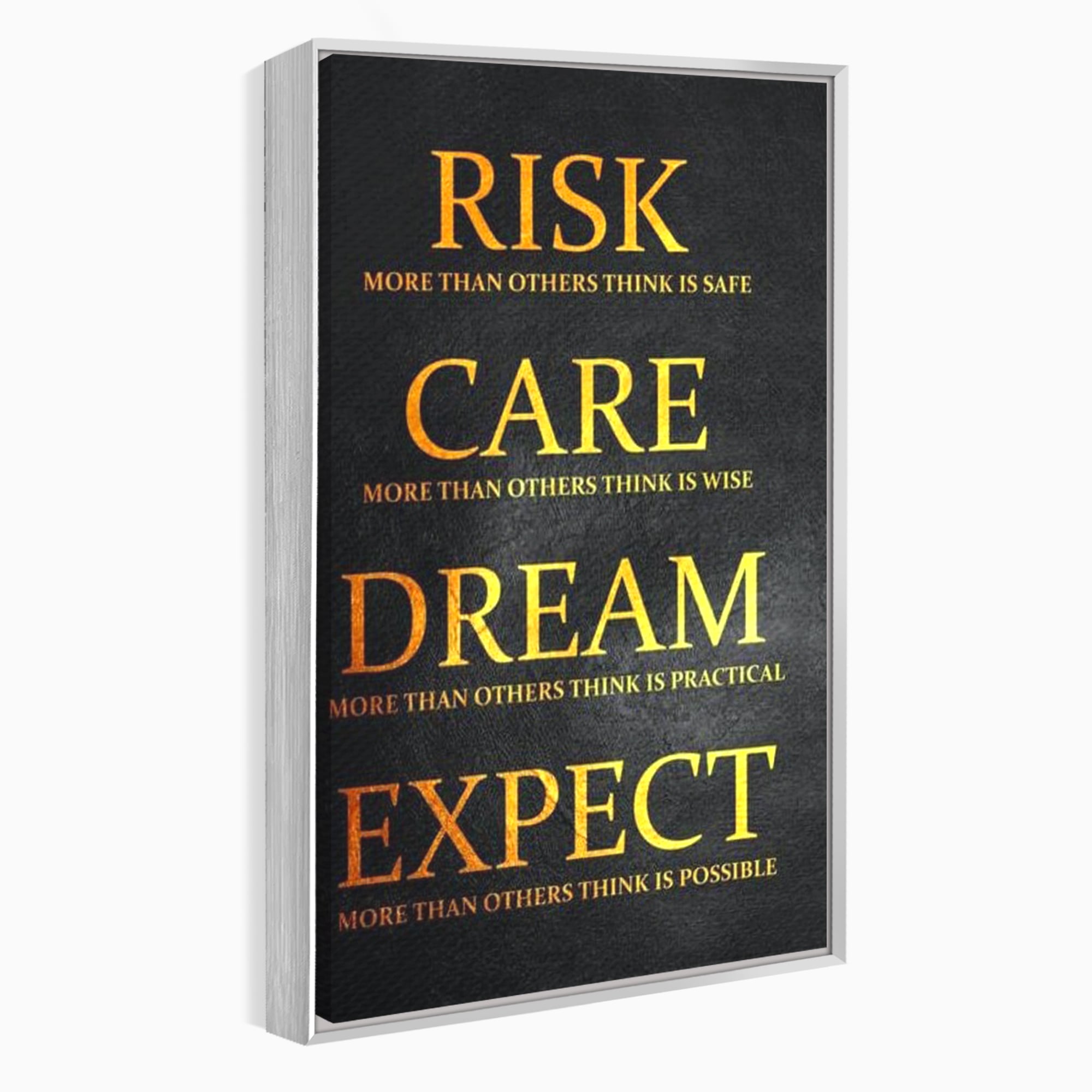 Tablou canvas cu tablou canvas cu citat motivational, in rama de aluminiu argintiu